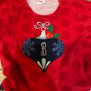 Ricrac & Ruffles 4T Outfit with initial B in ornament